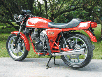 Moto Morini, 500cc V-twin with Heron heads debuted in 1975
