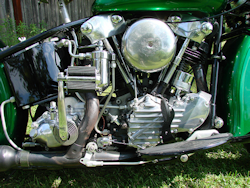 Engine closeup of the 1947 Harley-Davidson EL Knucklehead
