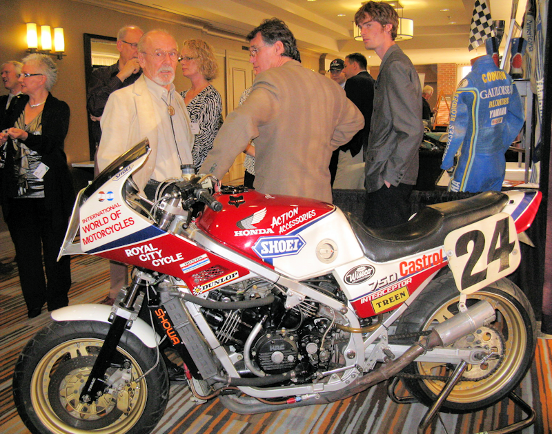 1984 Honda VF750R racebike ridden by Rueben McMurter seen here on display at the Hall of Fame in 2011 when Rueben McMurter was inducted