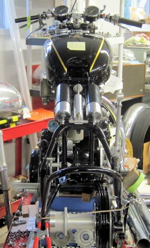 Rear end of the Vincent Black Lightning Replica project